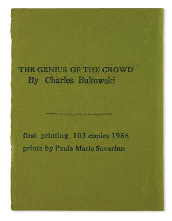 BUKOWSKI, CHARLES. Genius of the Crowd.